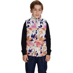 Abstract Floral Background Kid s Button Up Puffer Vest by kyorashop23