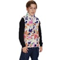 Abstract Floral Background Kid s Button Up Puffer Vest View3