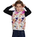 Abstract Floral Background Kids  Stylish Hooded Puffer Vest View1