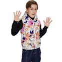 Abstract Floral Background Kids  Stylish Hooded Puffer Vest View3