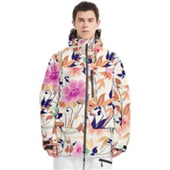 Abstract Floral Background Men s Multi Pockets Zip Ski And Snowboard Waterproof Breathable Jacket by kyorashop23