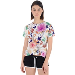 Abstract Floral Background Open Back Sport T-shirt by kyorashop23