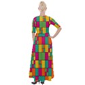 Abstract-background Half Sleeves Maxi Dress View2