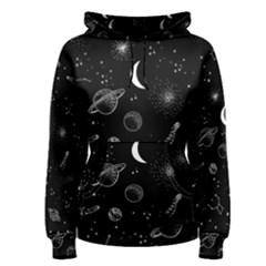 Cosmic Black Space Star Women s Pullover Hoodie by Ndabl3x