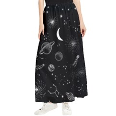 Cosmic Black Space Star Maxi Chiffon Skirt by Ndabl3x