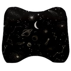 Cosmic Black Space Star Velour Head Support Cushion by Ndabl3x