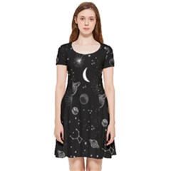 Cosmic Black Space Star Inside Out Cap Sleeve Dress by Ndabl3x