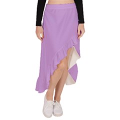 Luscious Lavender Hex #cca3e7 Asymmetrical Ruffle Hem Skirt  by dressshop