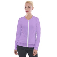 Luscious Lavender Hex #cca3e7 Velvet Zip Up Jacket by dressshop