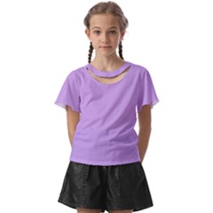 Luscious Lavender Hex #cca3e7 Kids  Front Cut T-shirt by dressshop