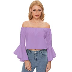 Luscious Lavender Hex #cca3e7 Off Shoulder Flutter Bell Sleeve Top by dressshop