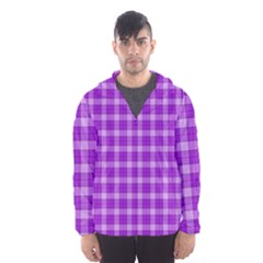 Purple Plaid Tartan 3 Men s Hooded Windbreaker by dressshop