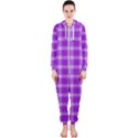 Purple Plaid Tartan 3 Hooded Jumpsuit (Ladies) View1