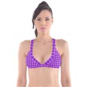 Purple Plaid Tartan 3 Plunge Bikini Top View1