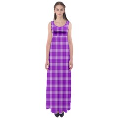 Purple Plaid Tartan 3 Empire Waist Maxi Dress by dressshop