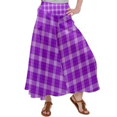 Purple Plaid Tartan 3 Women s Satin Palazzo Pants by dressshop