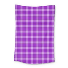 Purple Plaid Tartan 3 Small Tapestry by dressshop