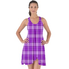 Purple Plaid Tartan 3 Show Some Back Chiffon Dress by dressshop