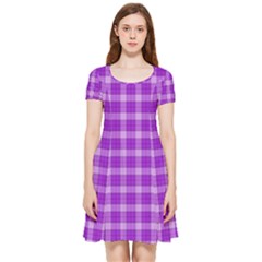 Purple Plaid Tartan 3 Inside Out Cap Sleeve Dress by dressshop