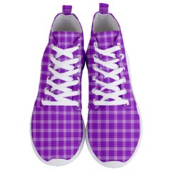 Purple Plaid Tartan 3 Men s Lightweight High Top Sneakers by dressshop