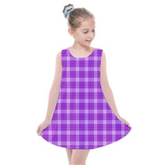 Purple Plaid Tartan 3 Kids  Summer Dress by dressshop