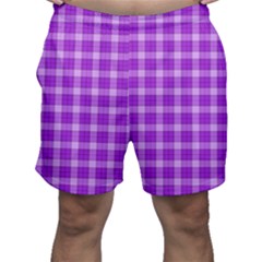 Purple Plaid Tartan 3 Men s Shorts by dressshop