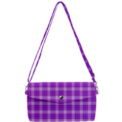 Purple Plaid Tartan 3 Removable Strap Clutch Bag by dressshop