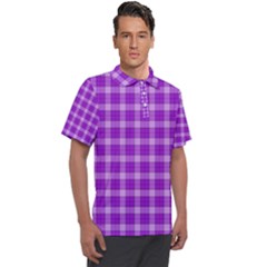 Purple Plaid Tartan 3 Men s Polo T-shirt by dressshop