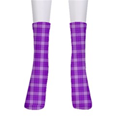 Purple Plaid Tartan 3 Crew Socks by dressshop