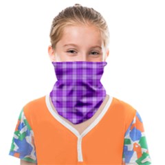 Purple Plaid Tartan 3 Face Covering Bandana (kids) by dressshop