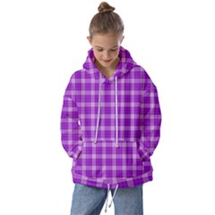 Purple Plaid Tartan 3 Kids  Oversized Hoodie by dressshop