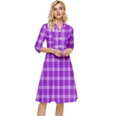 Purple Plaid Tartan 3 Classy Knee Length Dress by dressshop