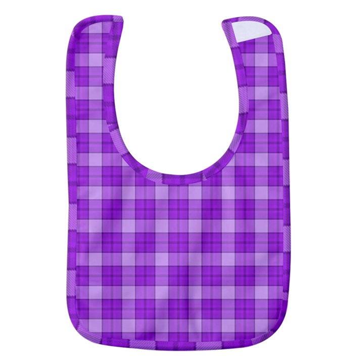 Purple Plaid Tartan 3 Baby Bib