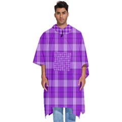 Purple Plaid Tartan 3 Men s Hooded Rain Ponchos by dressshop