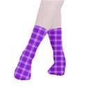 Purple Plaid Tartan 3 Smooth Crew Length Tube Socks View3