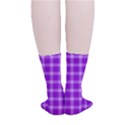 Purple Plaid Tartan 3 Smooth Crew Length Tube Socks View4