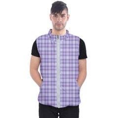 Purple Plaid Tartan 2 Men s Puffer Vest by dressshop