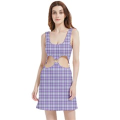 Purple Plaid Tartan 2 Velour Cutout Dress by dressshop