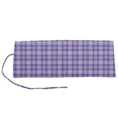 Purple Plaid Tartan 2 Roll Up Canvas Pencil Holder (s) by dressshop