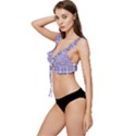 Purple Plaid Tartan 2 Low Cut Ruffle Edge Bikini Top View2