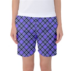 Blue Tartan Plaid 1 Diagonal Women s Basketball Shorts by dressshop