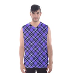 Blue Tartan Plaid 1 Diagonal Men s Basketball Tank Top by dressshop