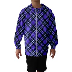 Blue Tartan Plaid 1 Diagonal Kids  Hooded Windbreaker by dressshop