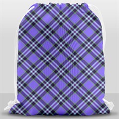 Blue Tartan Plaid 1 Diagonal Drawstring Bag (large) by dressshop