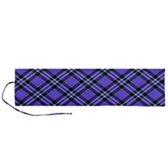 Blue Tartan Plaid 1 Diagonal Roll Up Canvas Pencil Holder (l) by dressshop