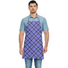 Blue Tartan Plaid 1 Diagonal Kitchen Apron by dressshop