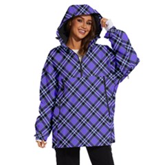 Blue Tartan Plaid 1 Diagonal Women s Ski And Snowboard Waterproof Breathable Jacket by dressshop