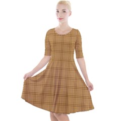 Autumn Fall Plaid Tartan 1 Quarter Sleeve A-line Dress by dressshop