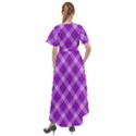 Purple Plaid Tartan 3 Diagonal (2) Front Wrap High Low Dress View2