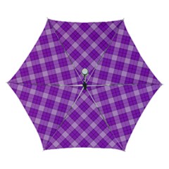 Purple Plaid Tartan 3 Diagonal (2) Automatic Folding Umbrella With Case (small) by dressshop